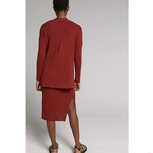 Anthropologie Colleen Ribbed Dress Sweater Cardigan Set - Picture 5 of 12